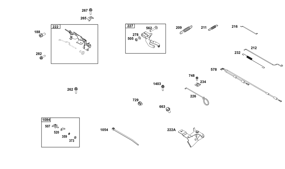 Controls Group Diagram and Parts List for 356447-0697-B5 200000 - 399999 Briggs and Stratton Engine